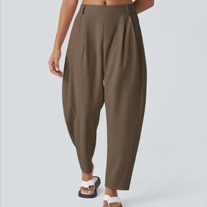 Halara Flex™ Mid Rise Pocket Barrel Leg Work Pants - Shitake